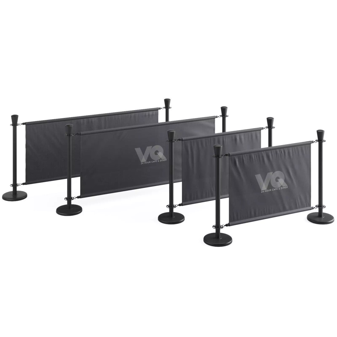 Cafe Barrier Modular Set 3D Model – PBR Outdoor Furniture, FBX - View 27