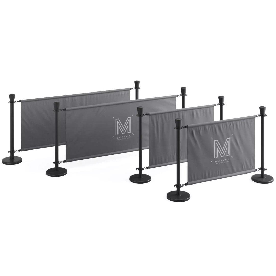 Cafe Barrier Modular Set 3D Model – PBR Outdoor Furniture, FBX - View 28