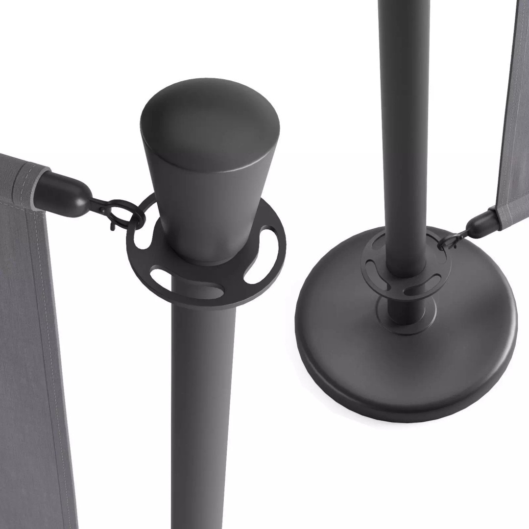 Cafe Barrier Modular Set 3D Model – PBR Outdoor Furniture, FBX - View 5
