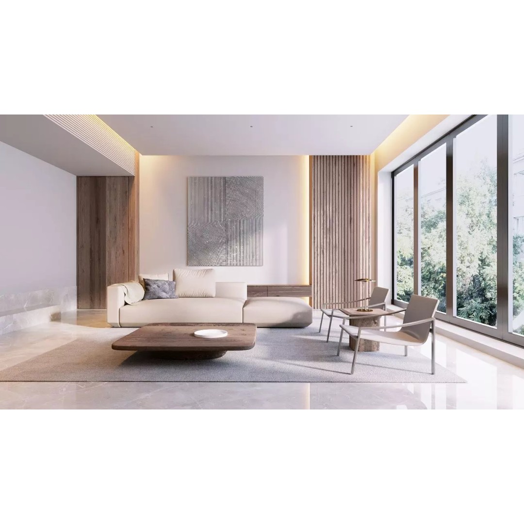 Modern Living Room 3D Model – High-Quality Interior Asset, Blender, FBX, OBJ - View 2