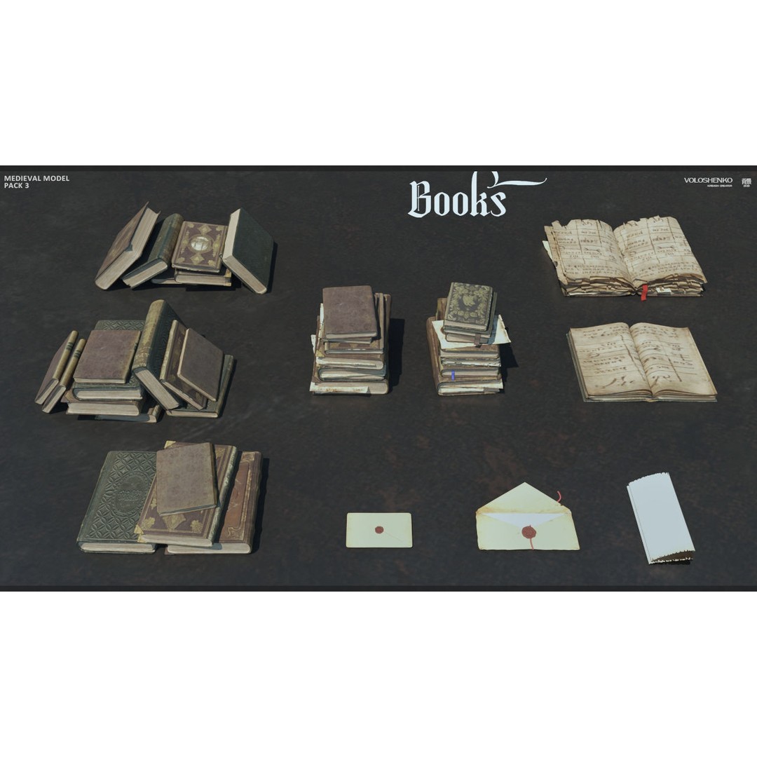 Medieval Collection 3D Model – Historic Architectural Props, FBX - View 10