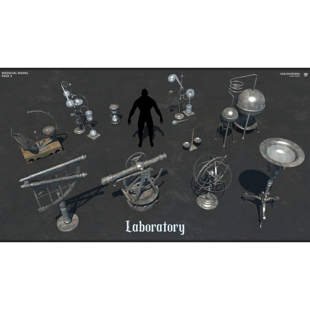 Medieval Collection 3D Model – Historic Architectural Props, FBX - View 4