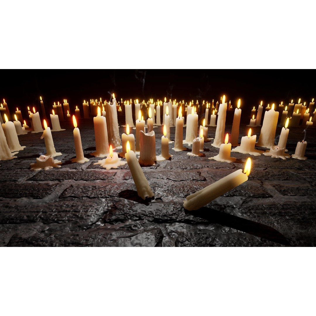Candle 3D Model – High-Quality Wax Decor with Flame Effects
