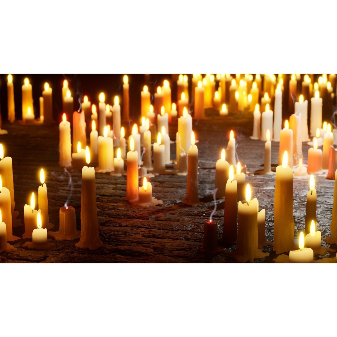 Candle 3D Model – High-Quality Wax Decor with Flame Effects - View 10