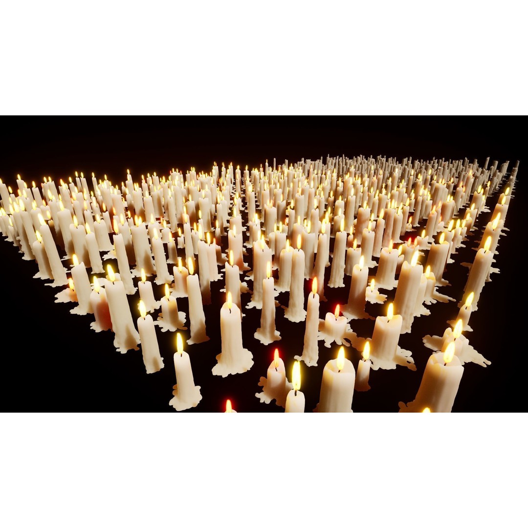 Candle 3D Model – High-Quality Wax Decor with Flame Effects - View 12