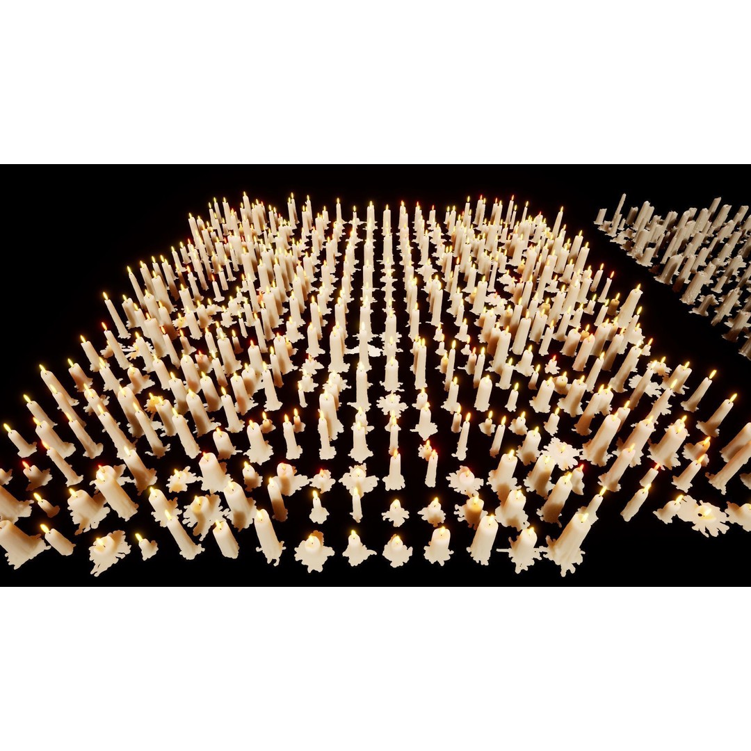 Candle 3D Model – High-Quality Wax Decor with Flame Effects - View 13