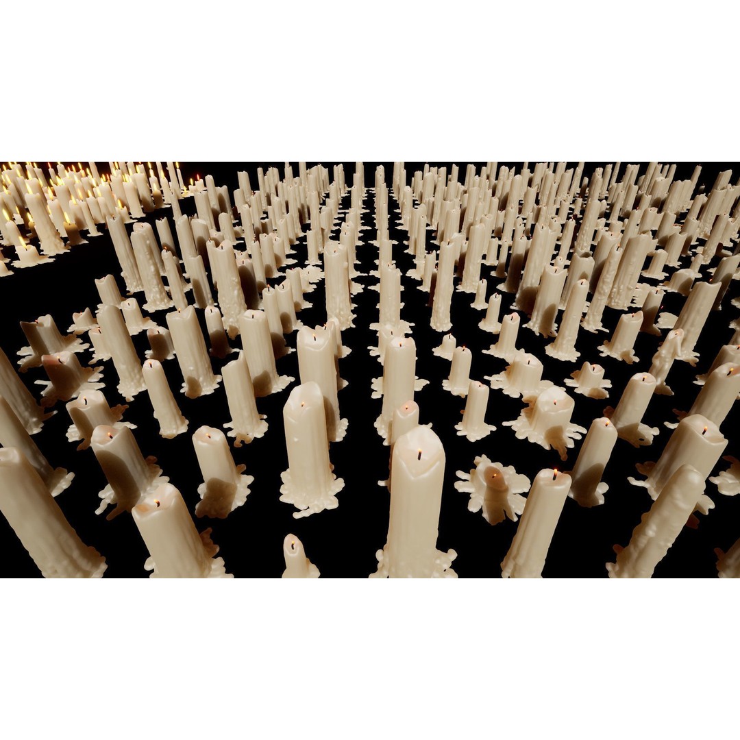 Candle 3D Model – High-Quality Wax Decor with Flame Effects - View 14