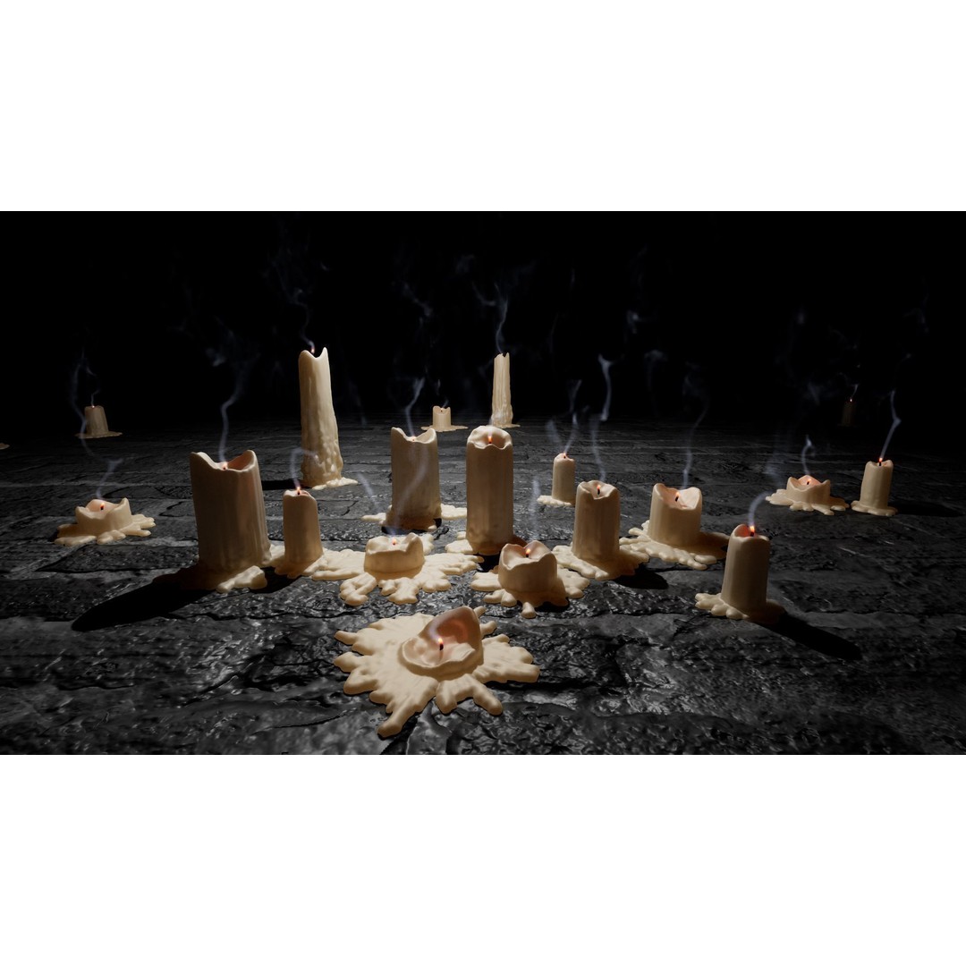 Candle 3D Model – High-Quality Wax Decor with Flame Effects - View 16