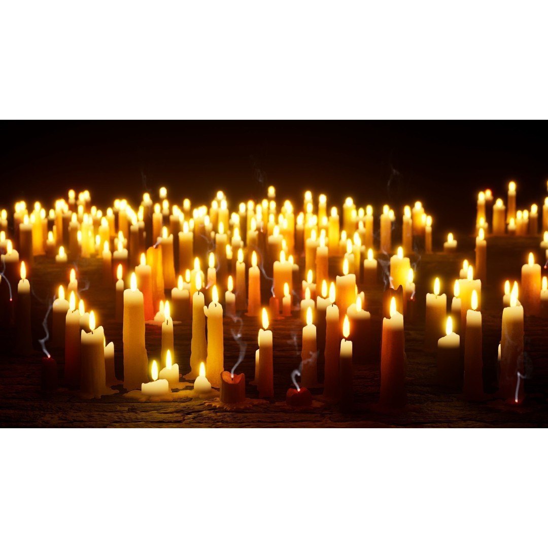 Candle 3D Model – High-Quality Wax Decor with Flame Effects - View 3