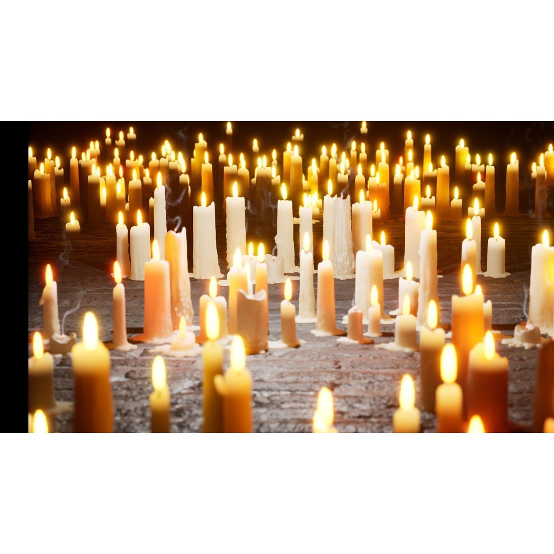 Candle 3D Model – High-Quality Wax Decor with Flame Effects - View 4