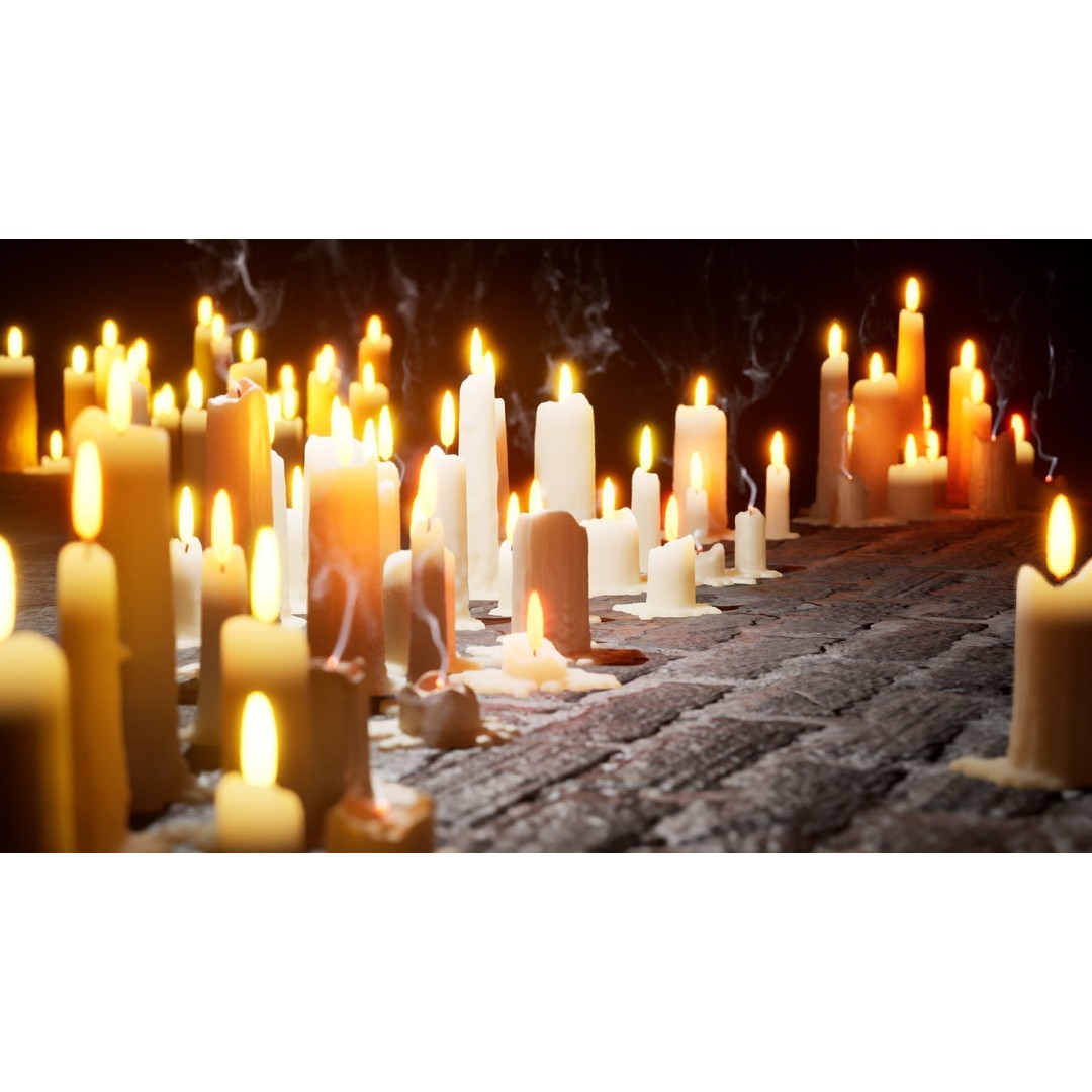 Candle 3D Model – High-Quality Wax Decor with Flame Effects - View 6