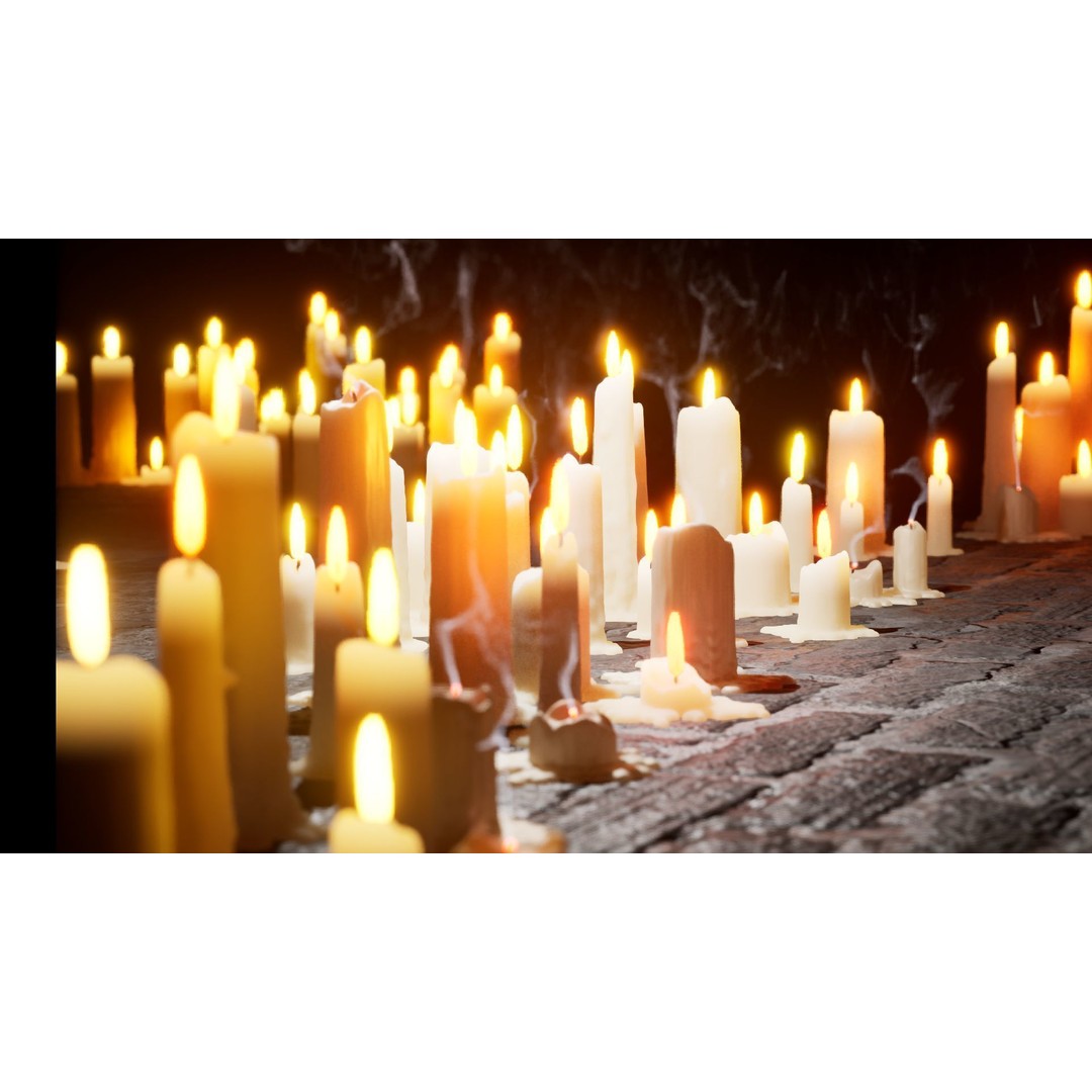Candle 3D Model – High-Quality Wax Decor with Flame Effects - View 7
