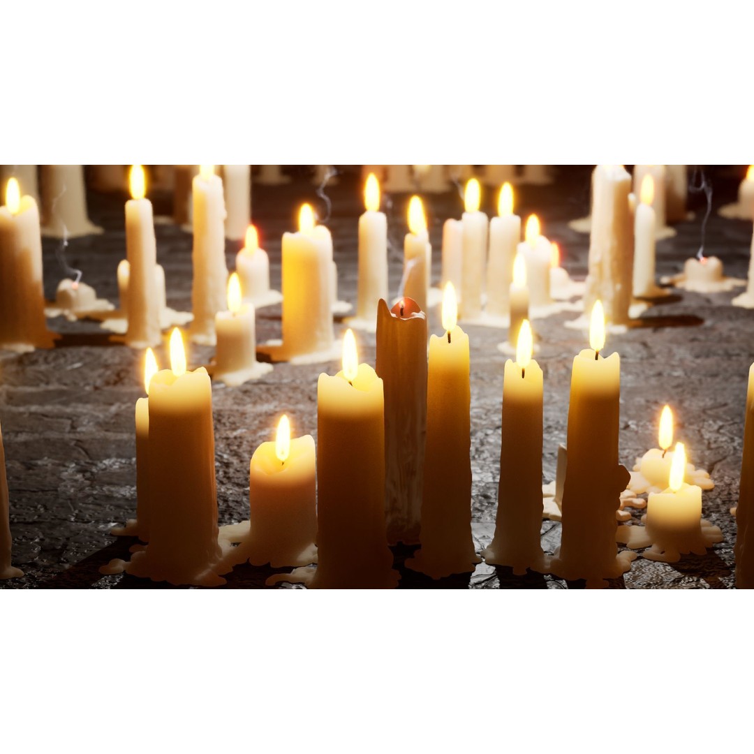 Candle 3D Model – High-Quality Wax Decor with Flame Effects - View 9