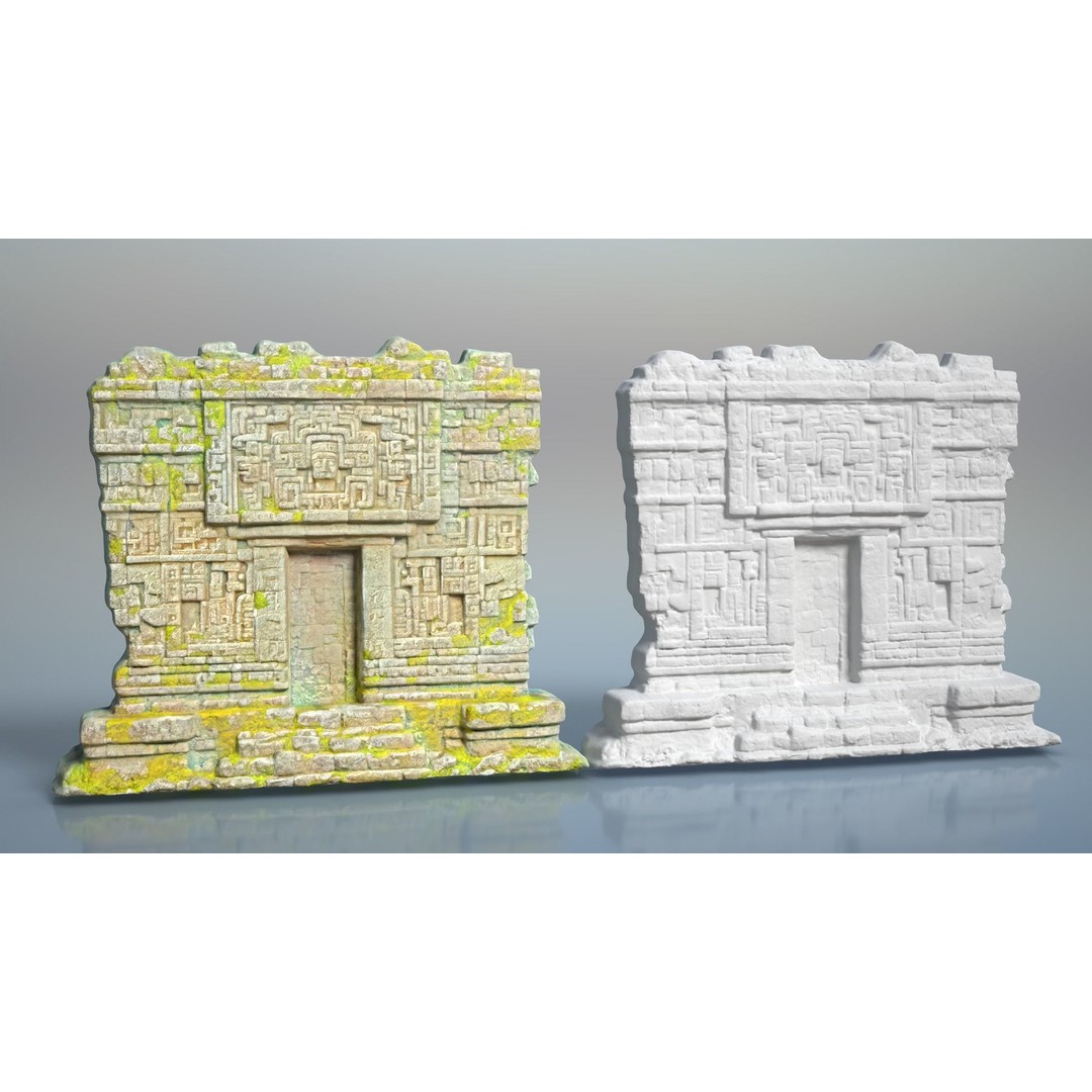 Mayan Temple Walls 3D Model – Low Poly Architectural Asset, FBX - View 11