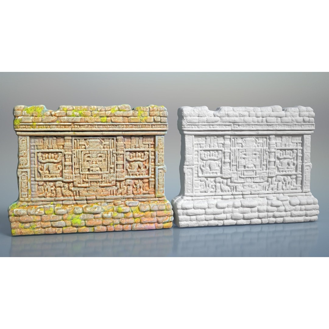 Mayan Temple Walls 3D Model – Low Poly Architectural Asset, FBX - View 12