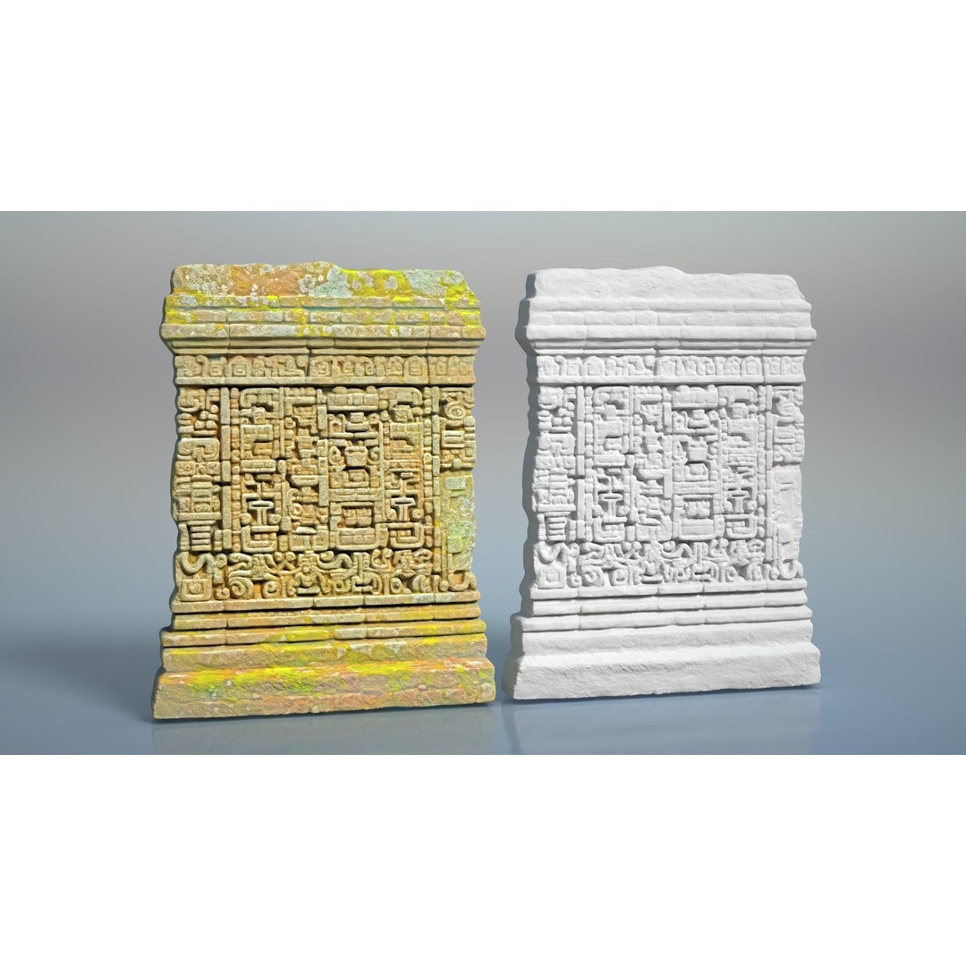 Mayan Temple Walls 3D Model – Low Poly Architectural Asset, FBX - View 8