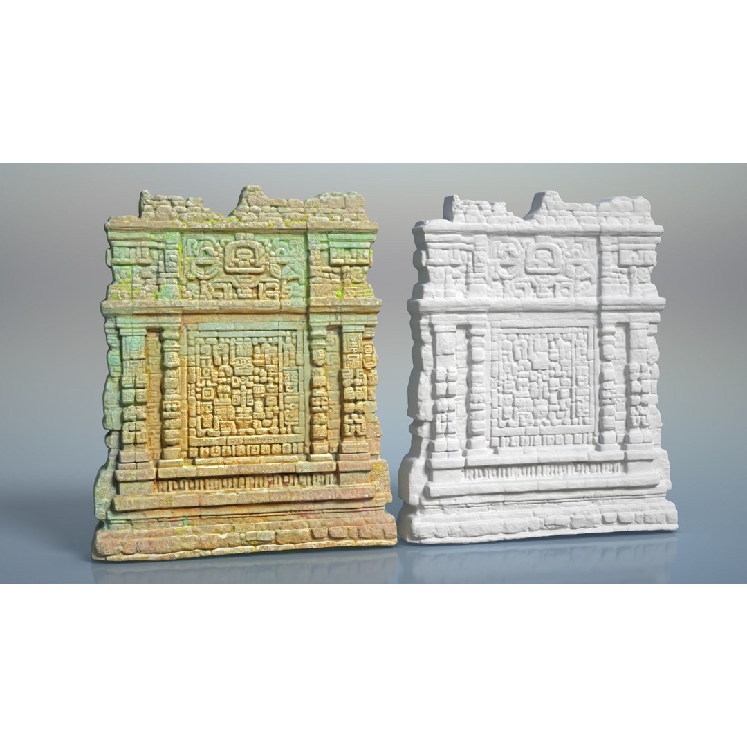 Mayan Temple Walls 3D Model – Low Poly Architectural Asset, FBX - View 9