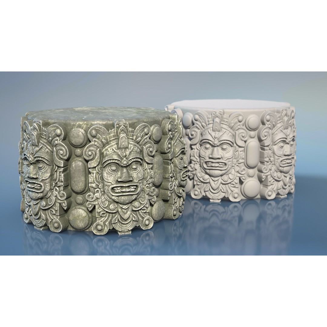 Mayan Pillar Temple 3D Model – Low Poly Modular Asset, FBX, Blender - View 17