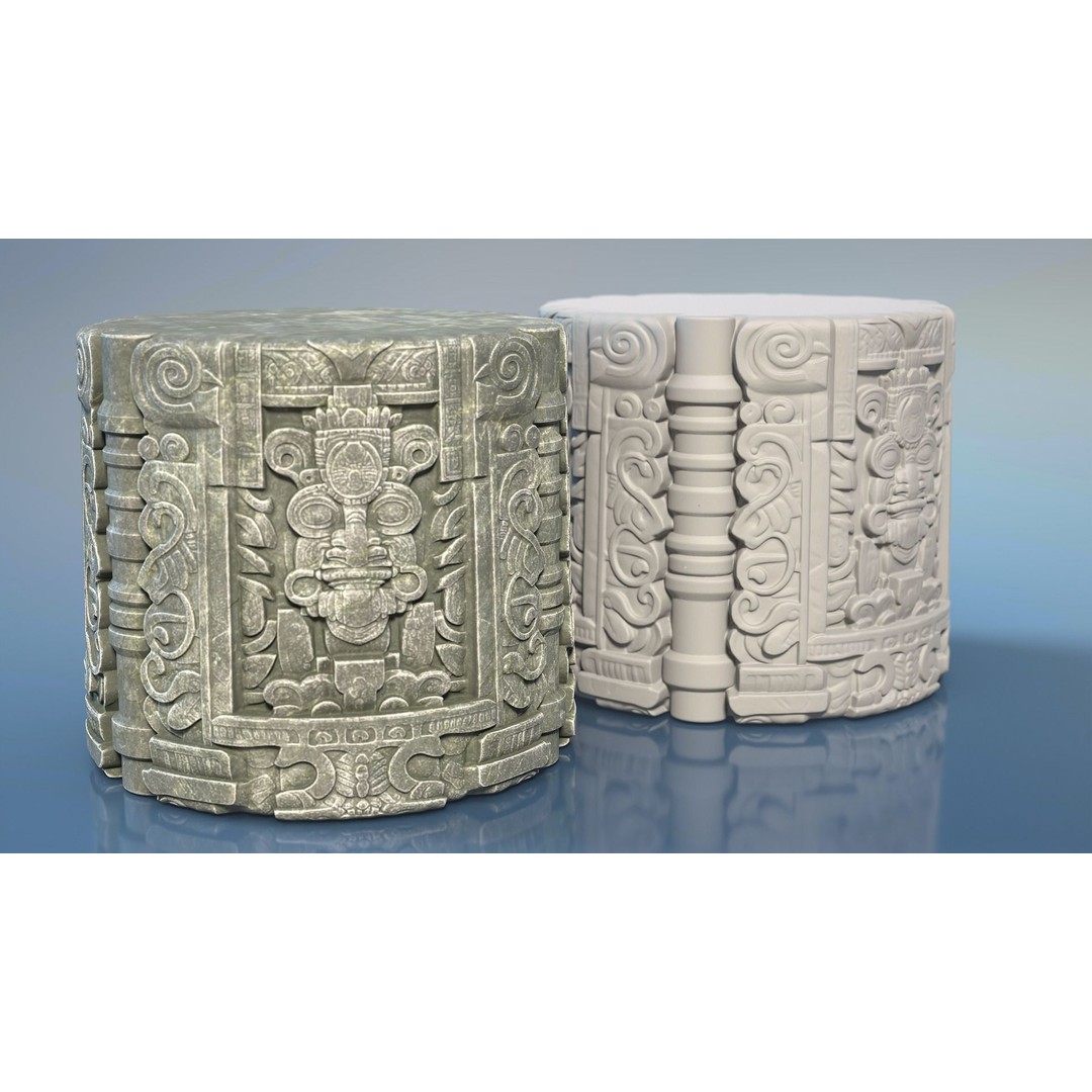 Mayan Pillar Temple 3D Model – Low Poly Modular Asset, FBX, Blender - View 19