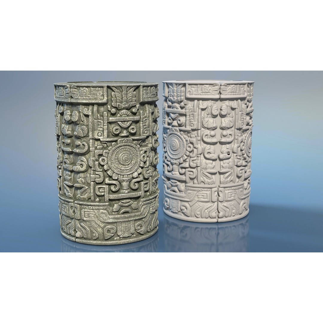 Mayan Pillar Temple 3D Model – Low Poly Modular Asset, FBX, Blender - View 26