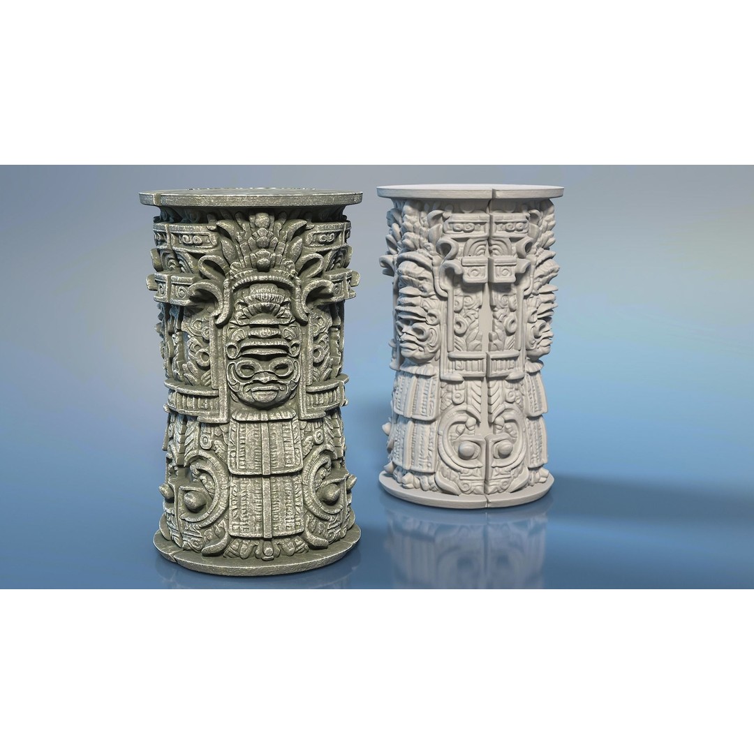 Mayan Pillar Temple 3D Model – Low Poly Modular Asset, FBX, Blender - View 28