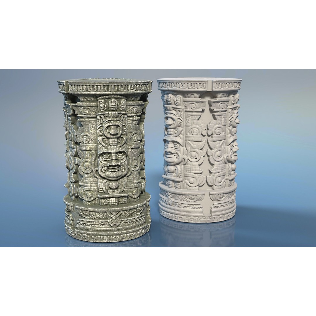 Mayan Pillar Temple 3D Model – Low Poly Modular Asset, FBX, Blender - View 29