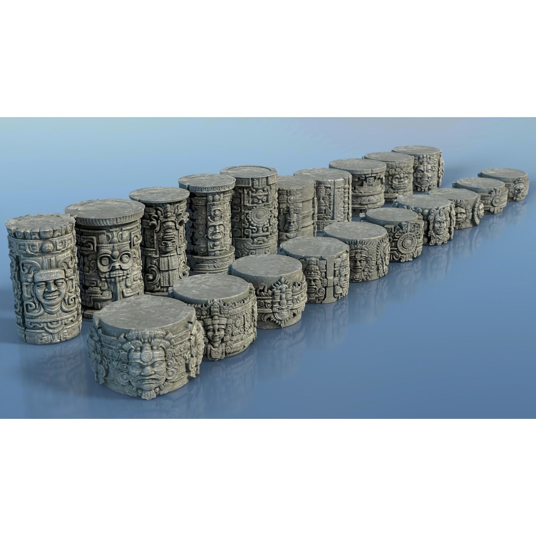 Mayan Pillar Temple 3D Model – Low Poly Modular Asset, FBX, Blender - View 4
