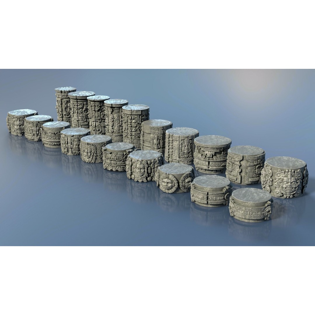 Mayan Pillar Temple 3D Model – Low Poly Modular Asset, FBX, Blender - View 5