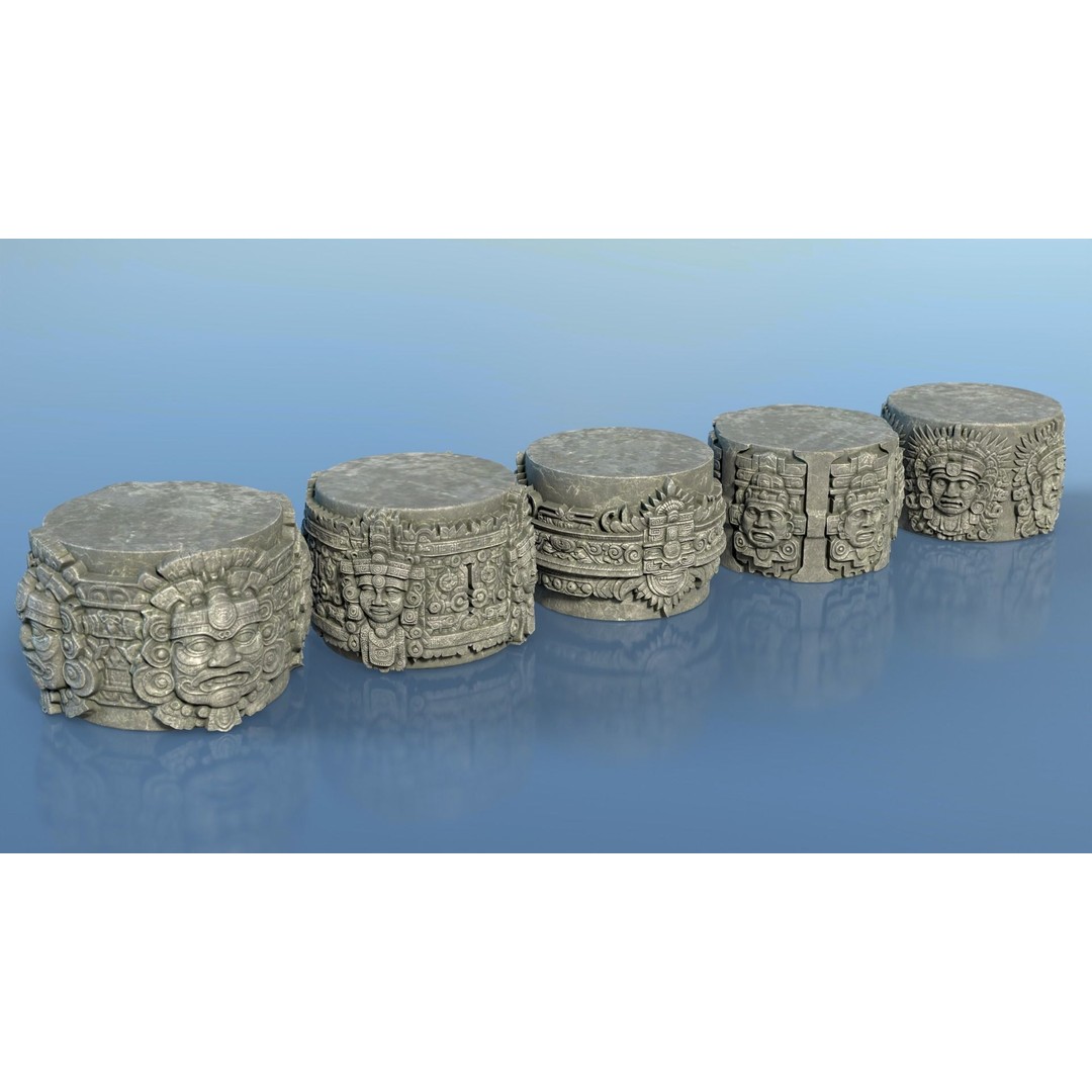 Mayan Pillar Temple 3D Model – Low Poly Modular Asset, FBX, Blender - View 6