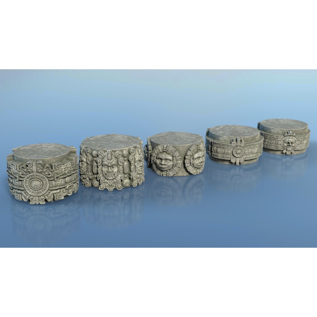 Mayan Pillar Temple 3D Model – Low Poly Modular Asset, FBX, Blender - View 7