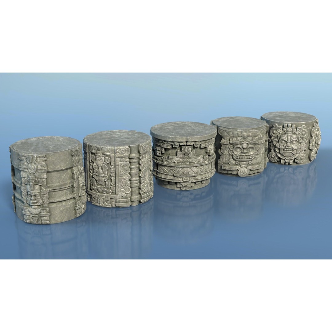 Mayan Pillar Temple 3D Model – Low Poly Modular Asset, FBX, Blender - View 8
