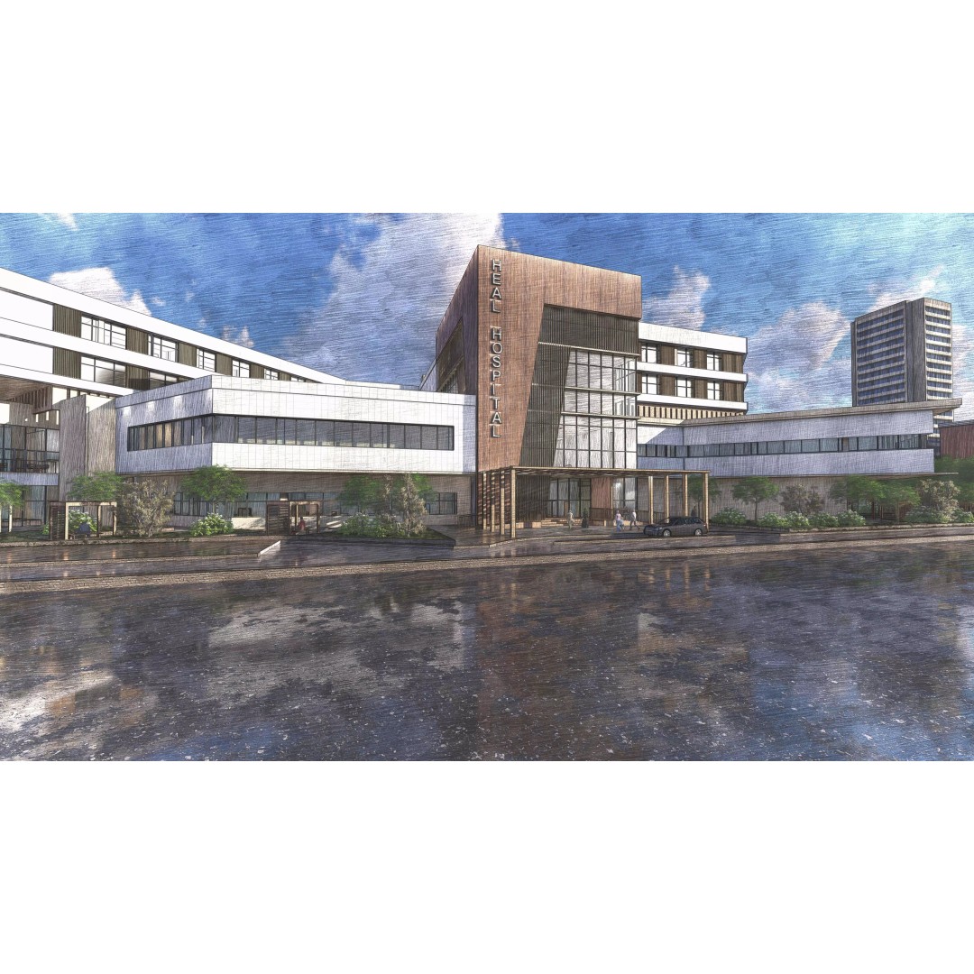 Modern Emergency Hospital 3D Model – Architectural Design, Revit & Lumion - View 2