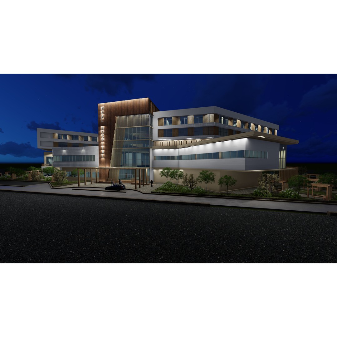 Modern Emergency Hospital 3D Model – Architectural Design, Revit & Lumion - View 7