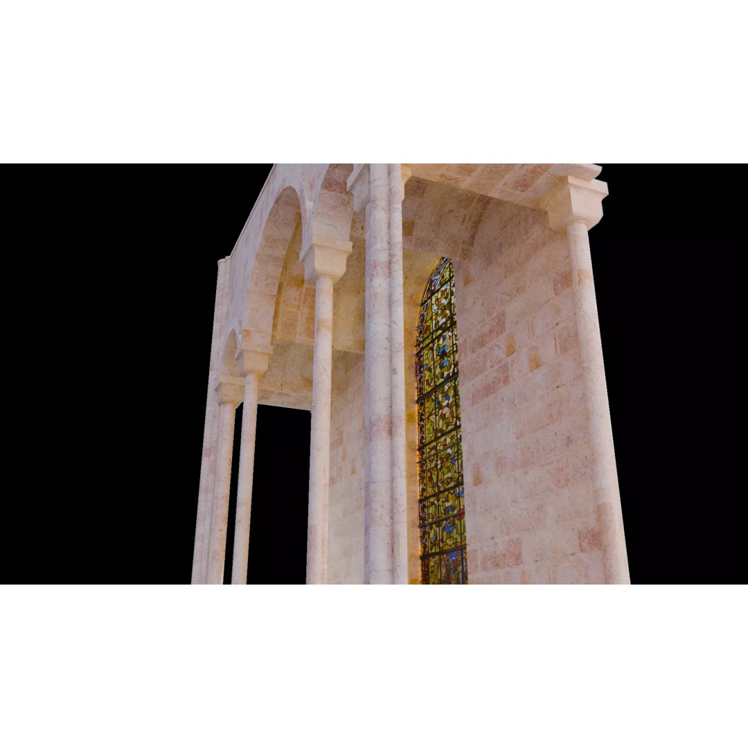 Romanesque Nave 3D Model – Low Poly Architectural Asset, FBX - View 7