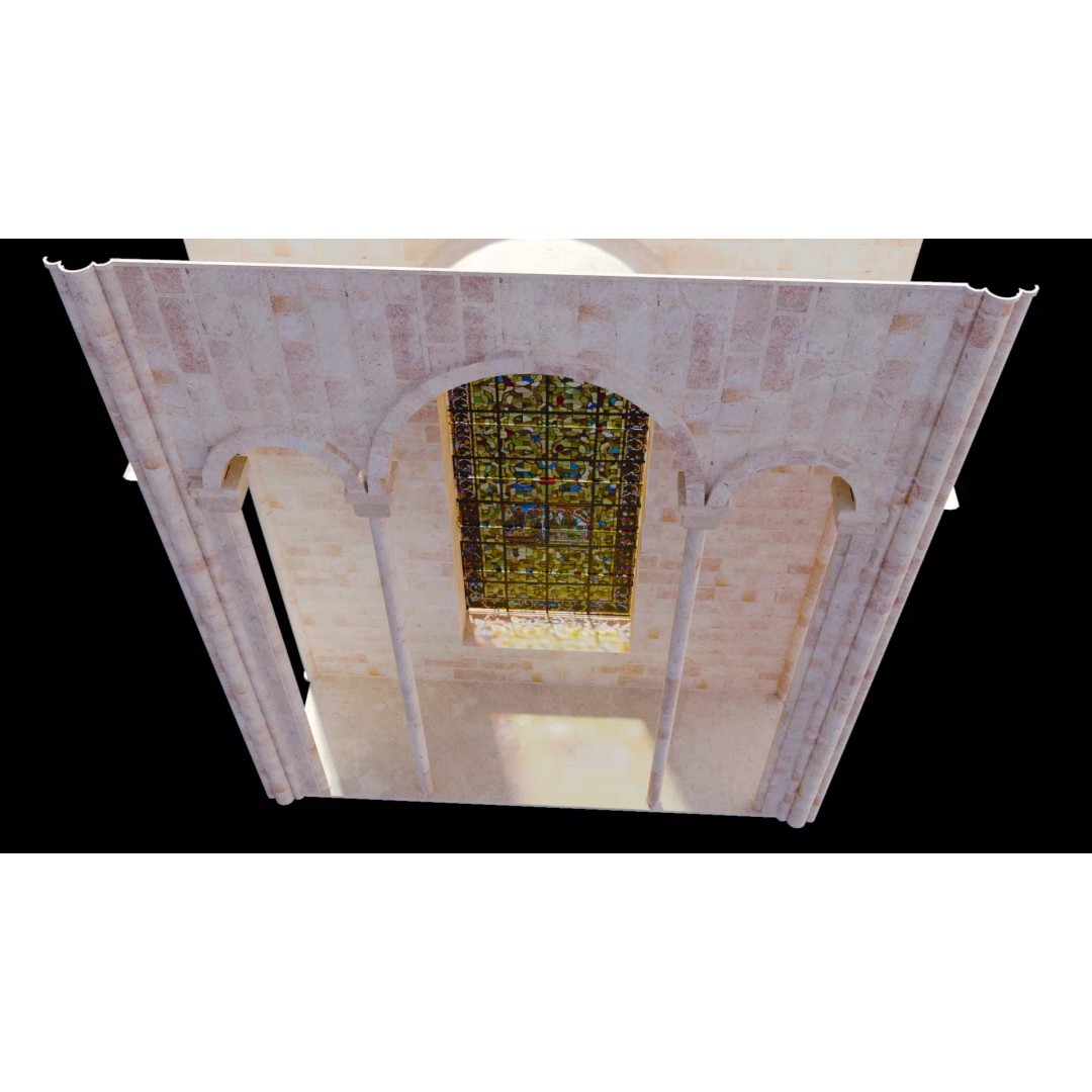 Romanesque Nave 3D Model – Low Poly Architectural Asset, FBX - View 9