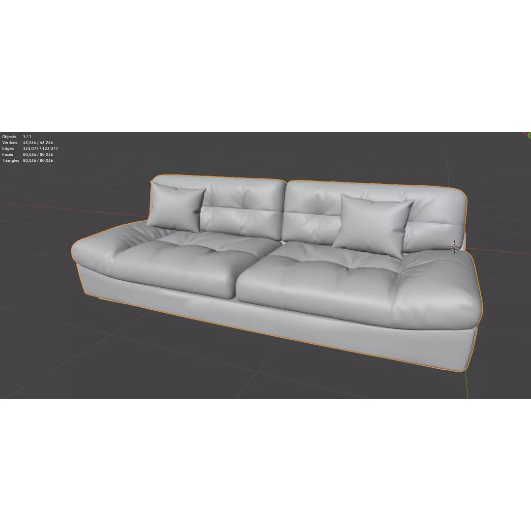 Modern Sofa 3D Model – Realistic Low-Poly Furniture for Archviz