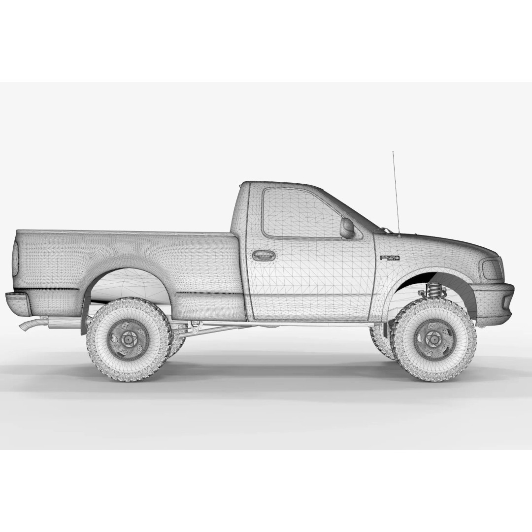 F-150 3D Model – High Poly Truck with Textures, FBX & Blender Formats - View 14