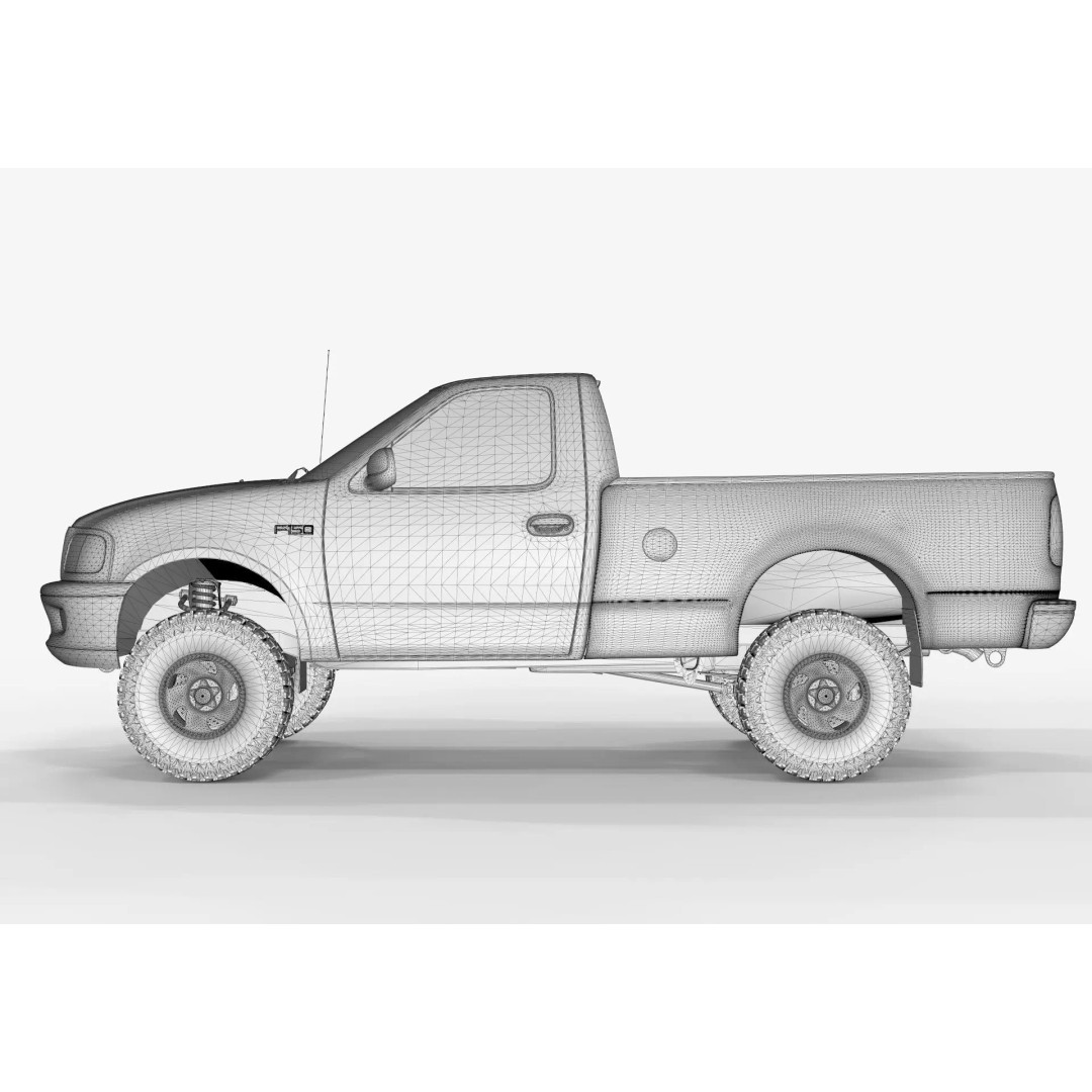 F-150 3D Model – High Poly Truck with Textures, FBX & Blender Formats - View 15