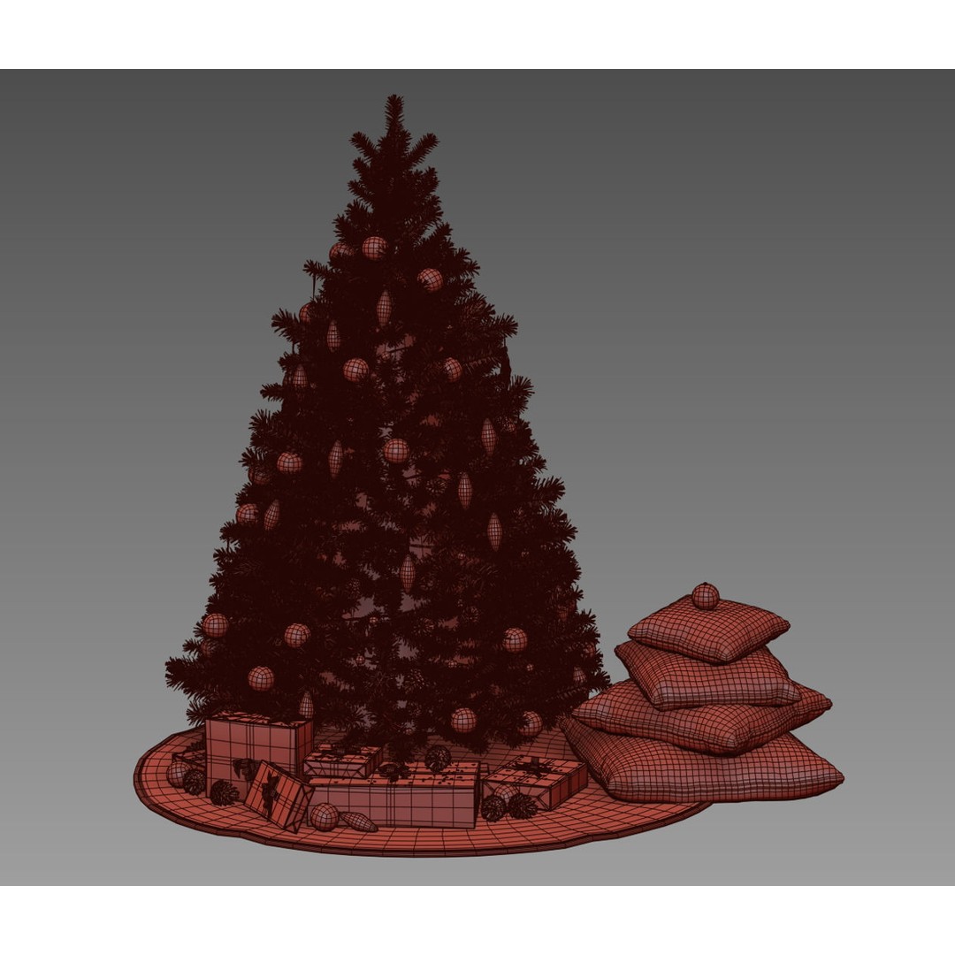 Christmas Tree 3D Model – High Poly Decoration Asset, OBJ & MAX