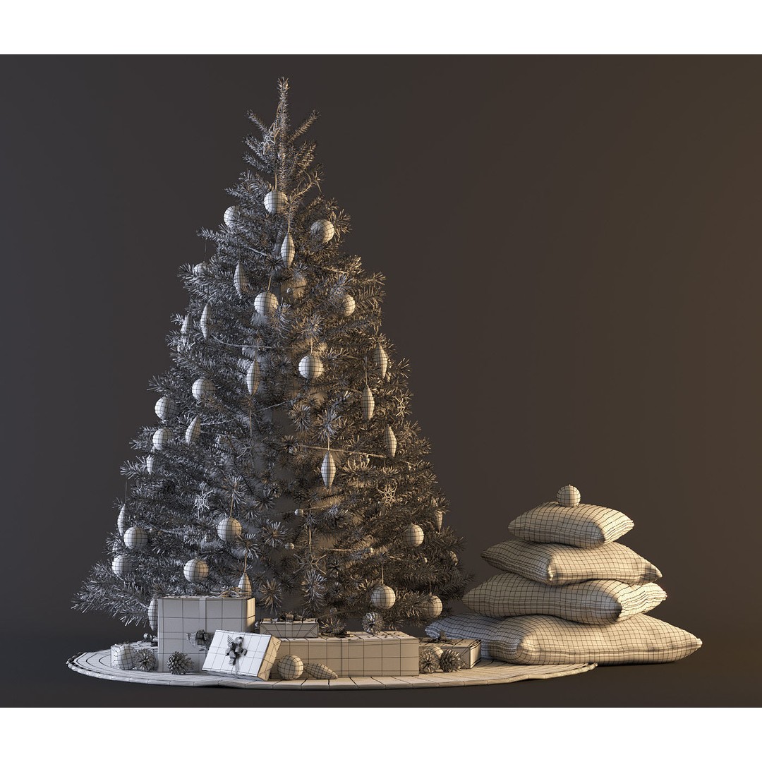 Christmas Tree 3D Model – High Poly Decoration Asset, OBJ & MAX - View 11
