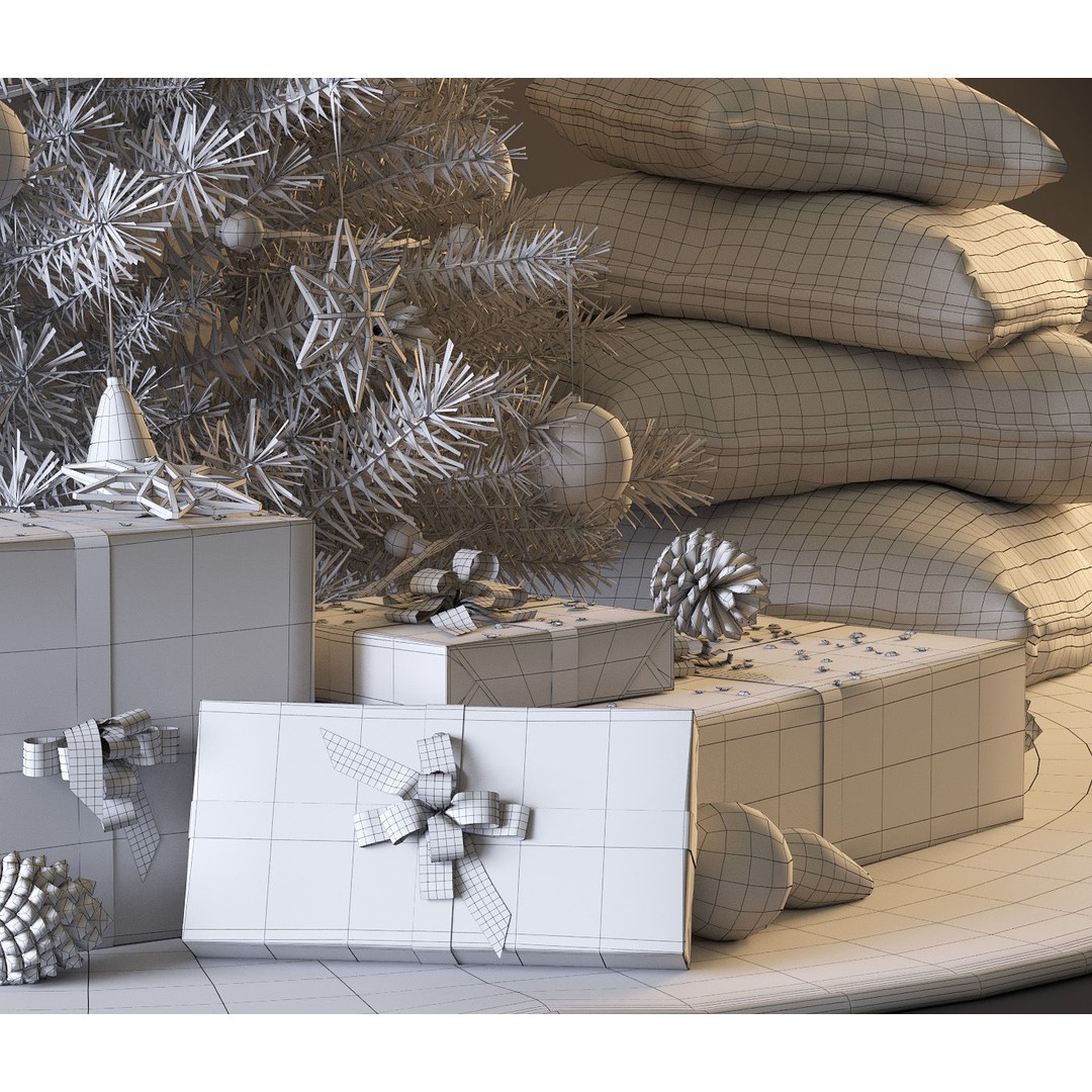 Christmas Tree 3D Model – High Poly Decoration Asset, OBJ & MAX - View 12