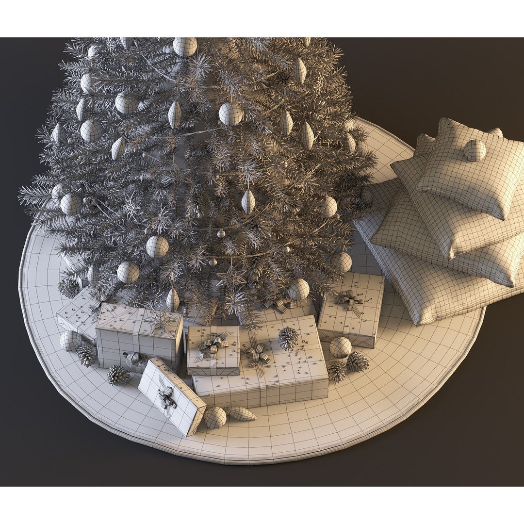 Christmas Tree 3D Model – High Poly Decoration Asset, OBJ & MAX - View 13