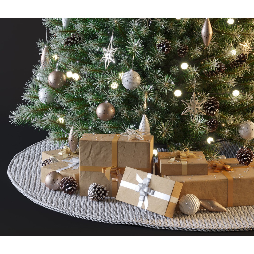 Christmas Tree 3D Model – High Poly Decoration Asset, OBJ & MAX - View 3