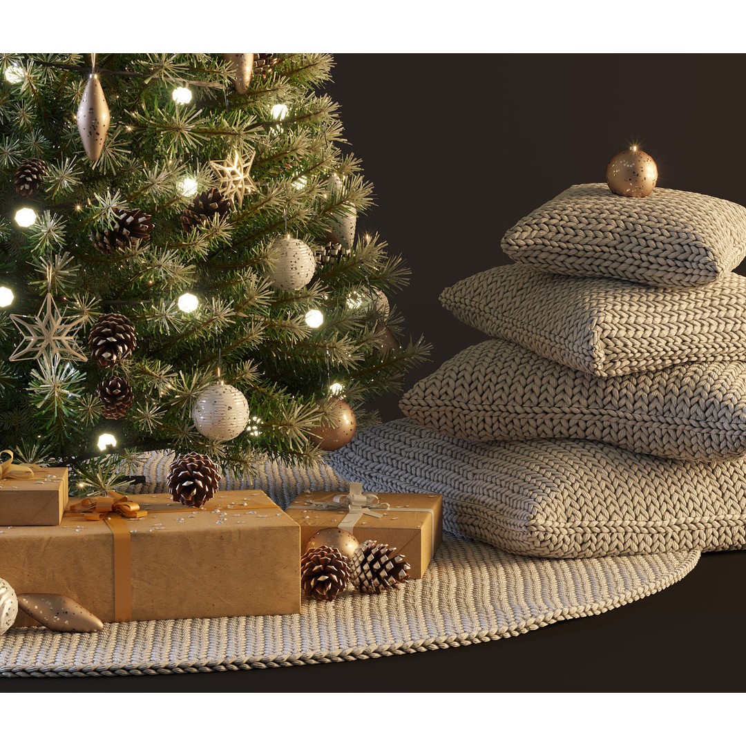 Christmas Tree 3D Model – High Poly Decoration Asset, OBJ & MAX - View 4