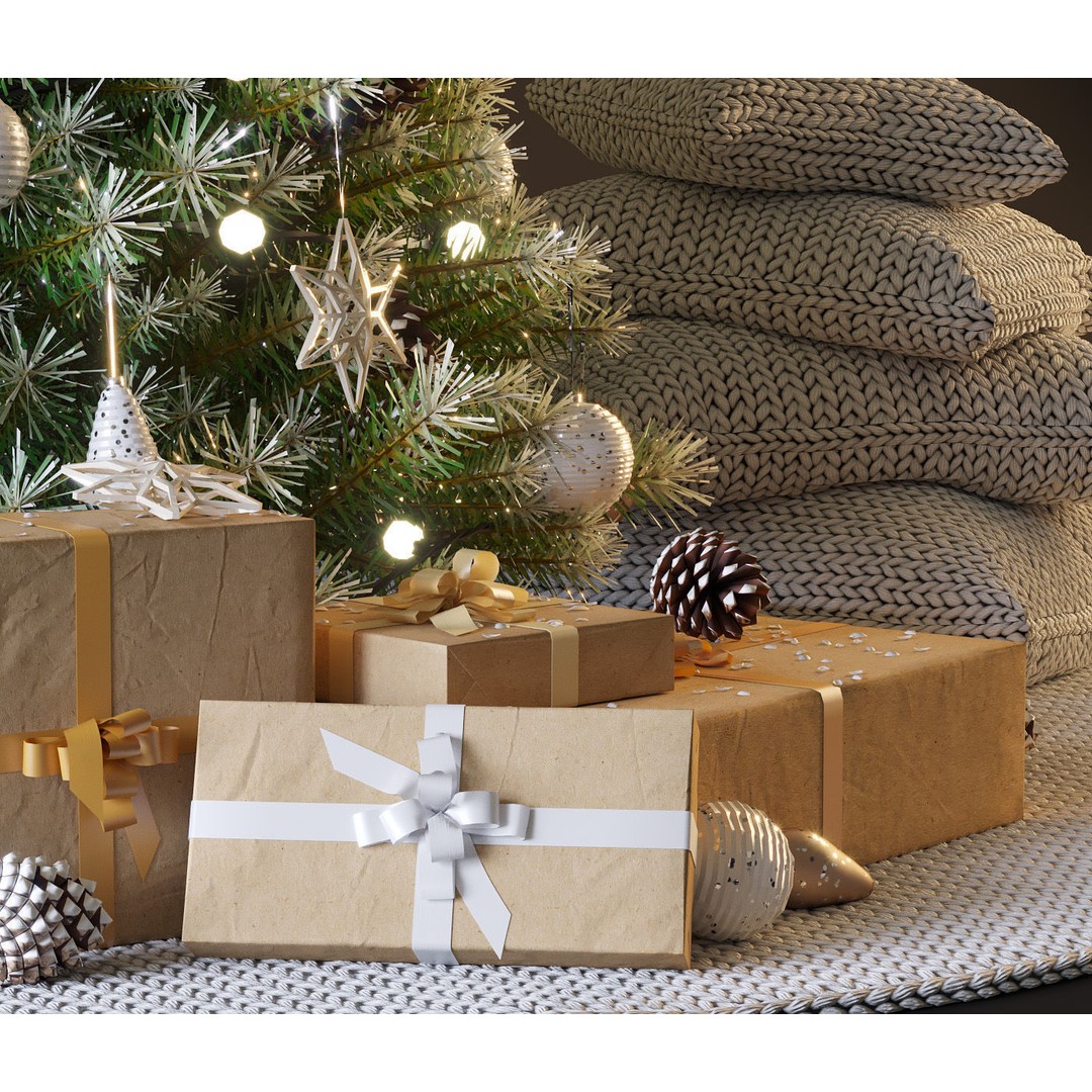 Christmas Tree 3D Model – High Poly Decoration Asset, OBJ & MAX - View 8