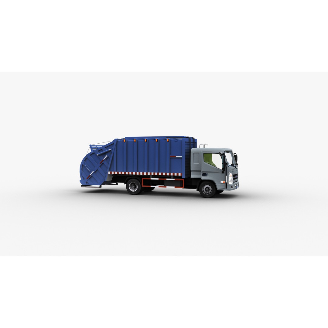 Garbage Truck 3D Model – Low Poly Game-Ready Vehicle with Interior - View 15