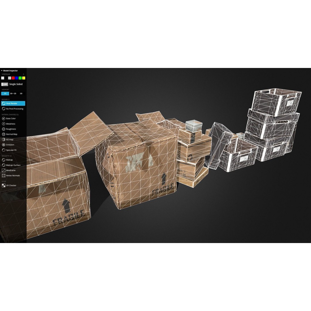 Old Cardboard Box 3D Model – Low Poly Game Ready Asset, FBX - View 5