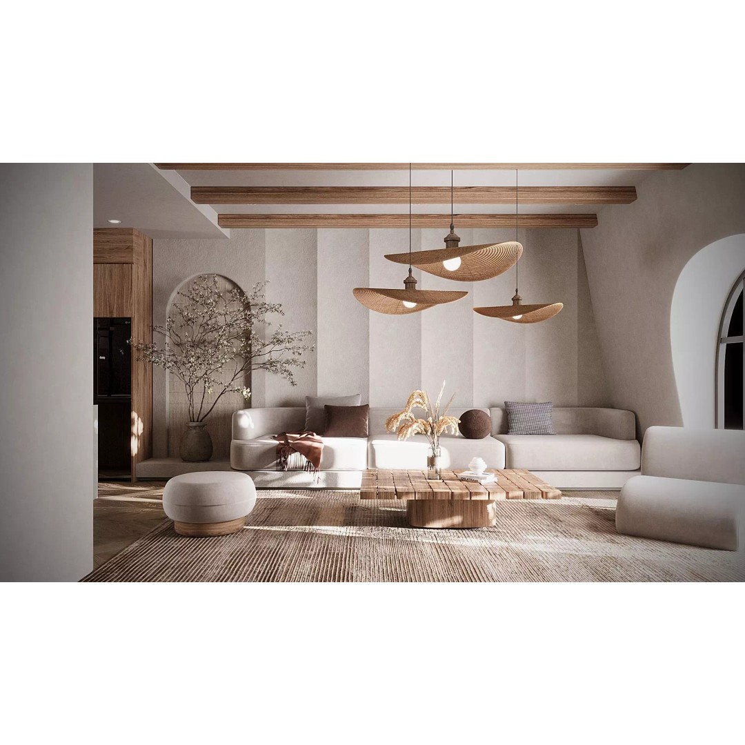 Japandi Living Room 3D Model – Modern Minimalist Interior, FBX - View 2