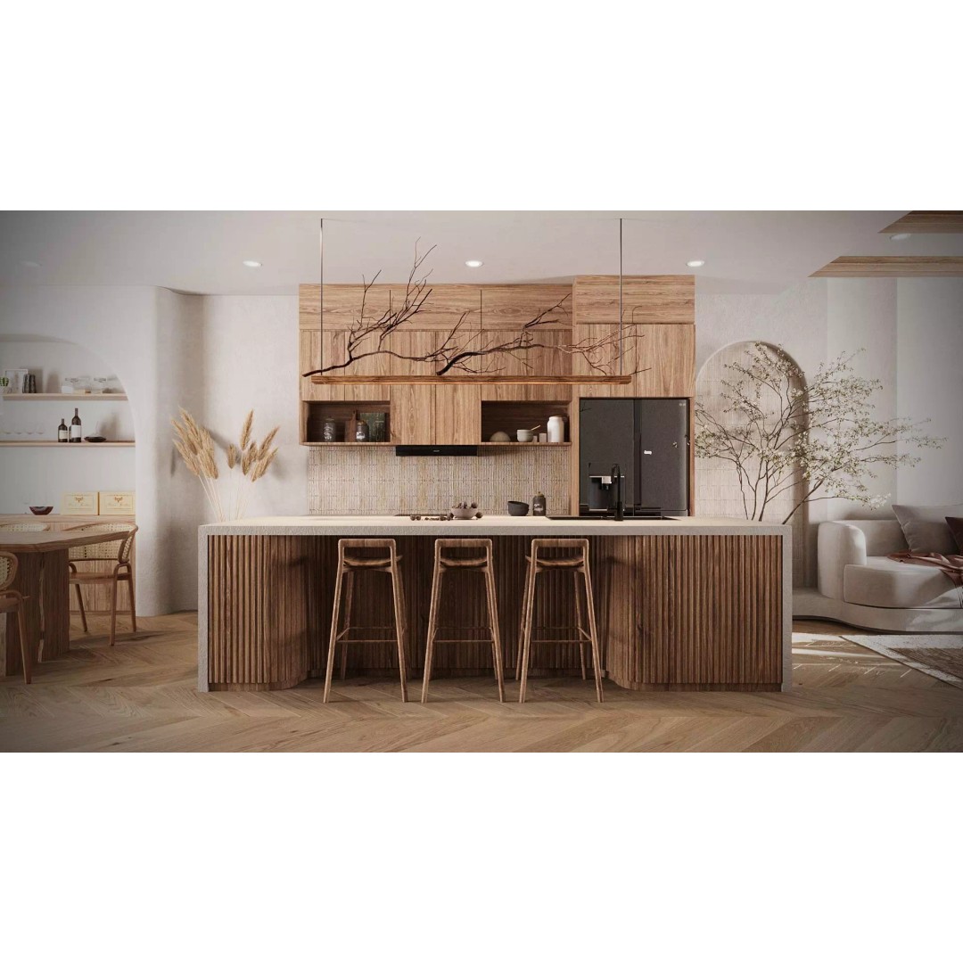Japandi Living Room 3D Model – Modern Minimalist Interior, FBX - View 5