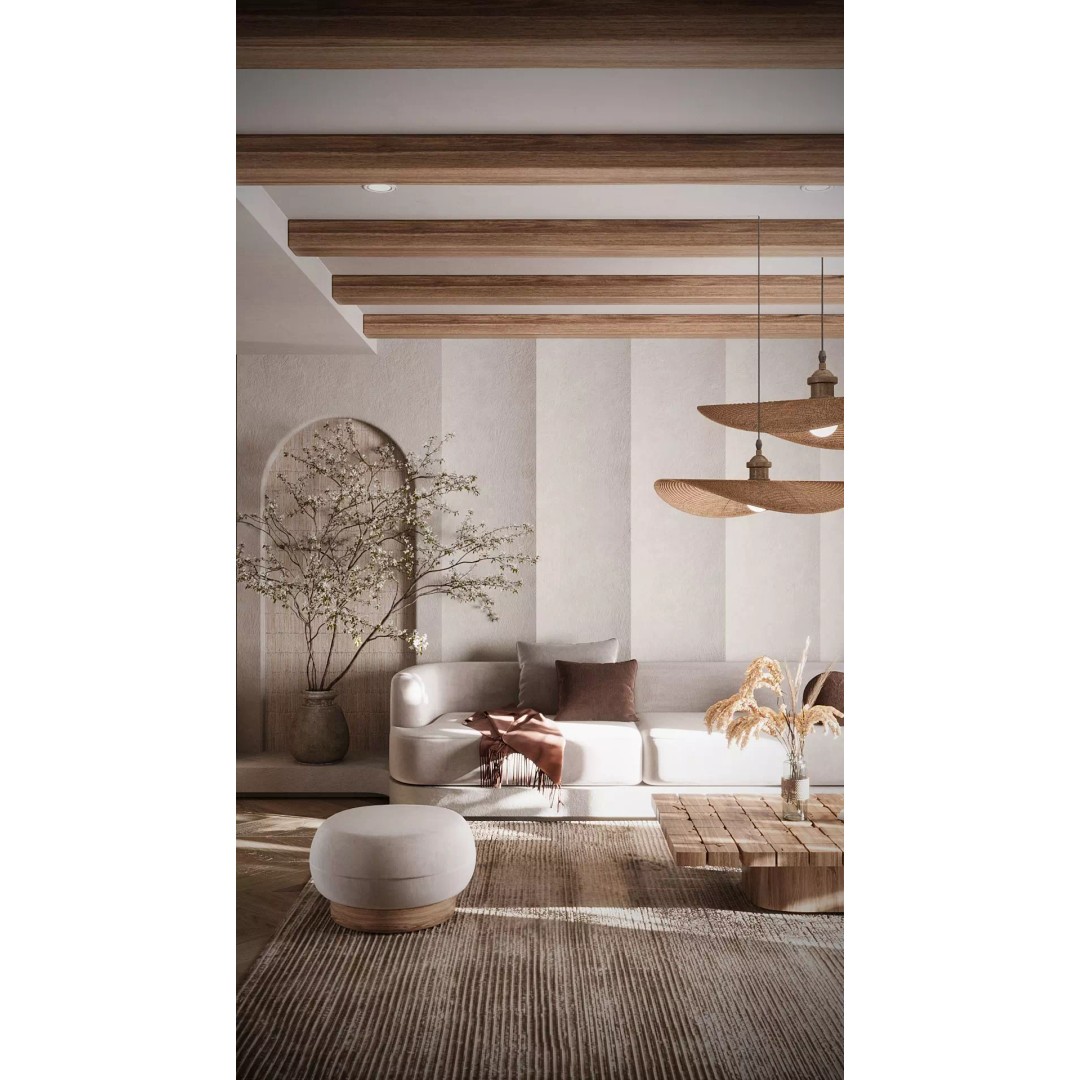 Japandi Living Room 3D Model – Modern Minimalist Interior, FBX - View 7